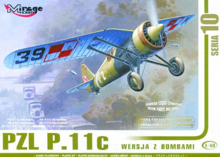 Mirage Hobby 481002 - 1:48 PZL P.11c with Bombs, Resin and Photo Etched Parts