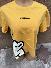 Giordano x Matsui Collaboration Dog Duck Graphics Yellow Boxy Tshirt