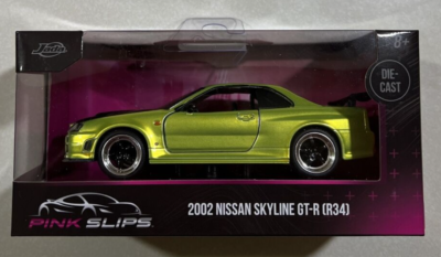 NEW 2024 Jada Pink Slips 2002 Nissan Skyline GT-R (R34) Green 1:32