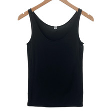 UNIQLO Airism Size M Black Scoop Neck Tank Top Women Comfort Unlimited Summer
