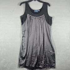 Simply Vera Vera Wang Women's Size 14 Black Gray Sleeveless Pleated Sequin Dress