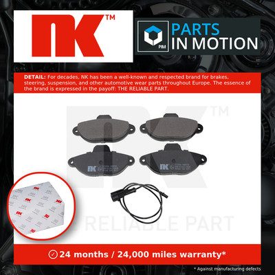 Brake Pads Set fits FIAT SEICENTO 187 1.1 Front 98 to 10 NK 5892736 5892737 New