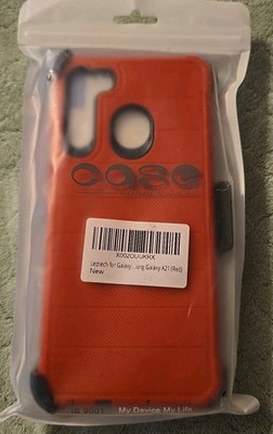 Samsung Galaxy A21 Cell Phone Case With Clip, Red