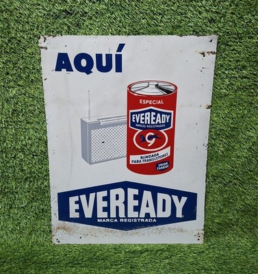 Eveready litho Tin Sign  - original - Argentina