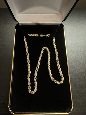 14K Yellow Gold 18 inches 5mm Diamond Cut Rope Chain Necklace Mens Women - Image 1 of 3