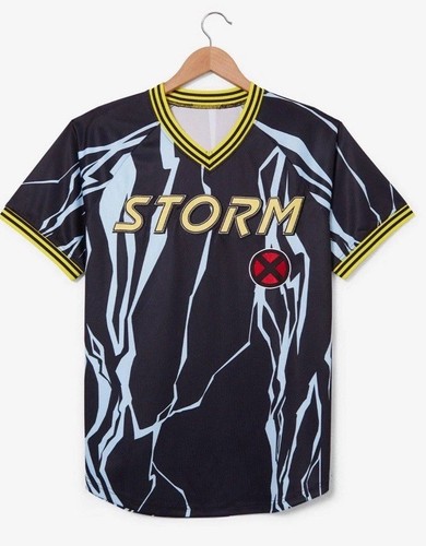 Marvel X-Men '97 Storm Batting Jersey schwarz blau bestickt Unisex 2X Neu mit Etikett