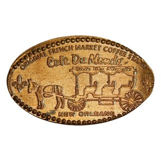Original French Market Coffee Stand New Orleans LA Souvenir elongated penny