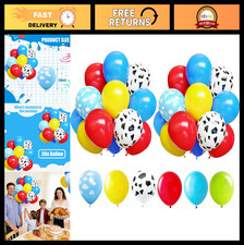 30-Pack 12" Latex Balloons - Cow Print  Cloud Pattern, Colorful Party Decor for
