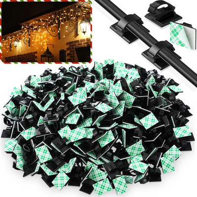 Eboot 100 Pieces Adhesive Cable Wire Clips Strong Cord Clips Wire Holders Cable