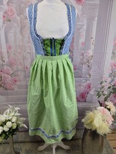 Stockerpoint Dirndl Dress Blue/Green Gingham Size 40 UK 12 Oktoberfest Bavarian