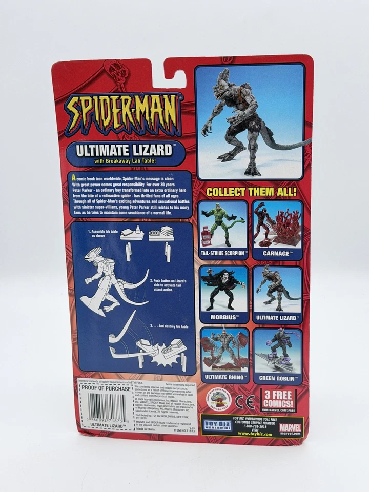 Figura de acción Toy Biz Marvel Spider-Man Classics Ultimate Lizard 2004 nueva sellada Foto 3 de 4