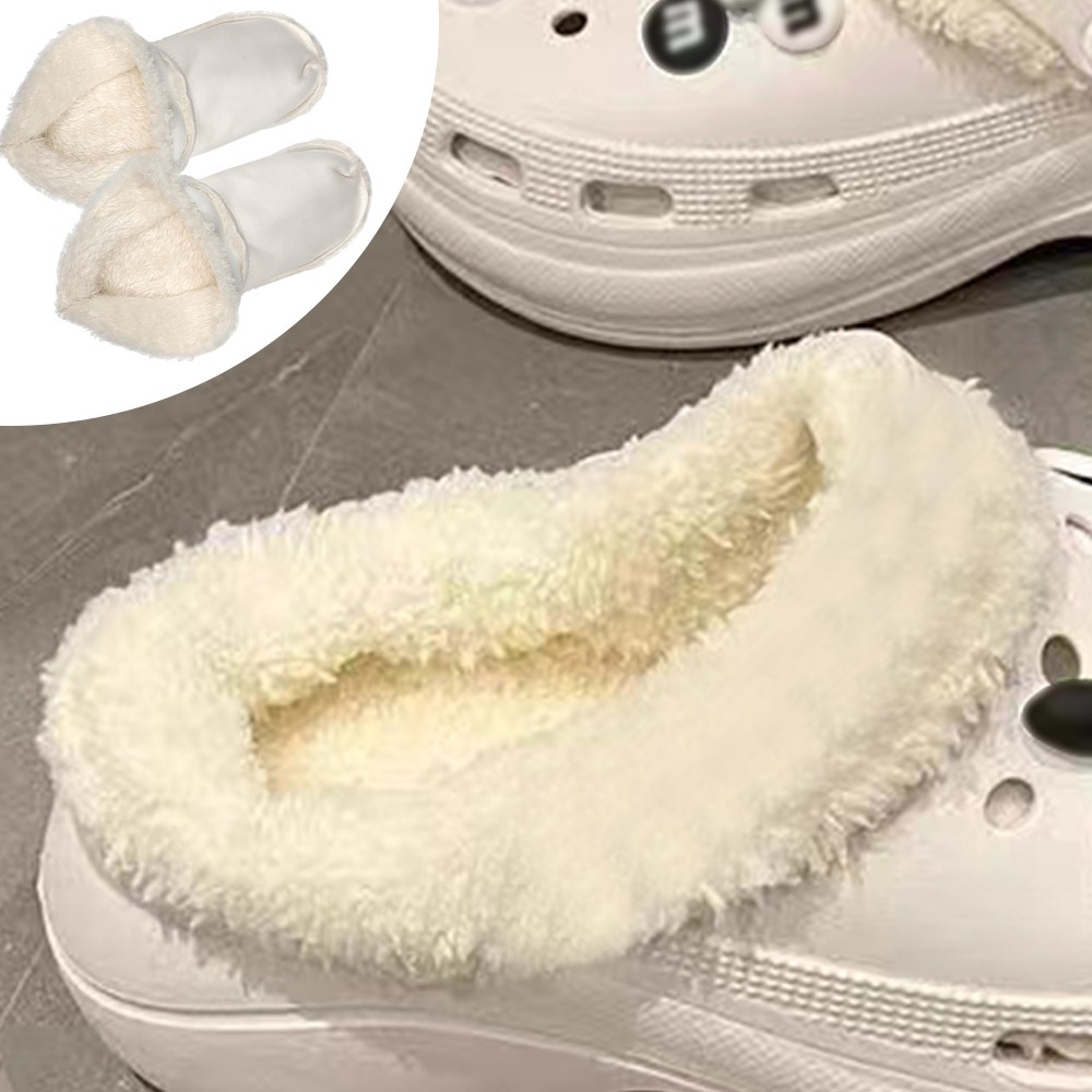Replacement Clogs Fur Insoles Liners Winter Plush Fur Inserts For Croc Shoes NEW