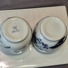 2 VINTAGE BLUE ONION CROSSED ARROWS PORCELAIN EGG CODDLERS  — photo 5