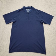 Uniqlo x Roger Federer Polo Shirt Mens Medium Blue Dry Ex Stand Collar Tennis