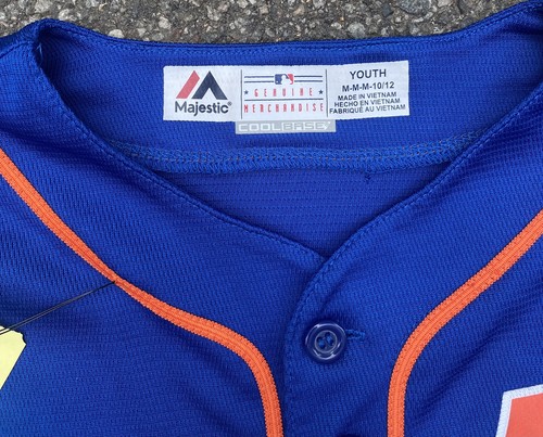 Camiseta Majestic New York Mets Noah Syndergaard 34 Azul Talla Juvenil Mediana 10/12 - Imagen 3 de 5