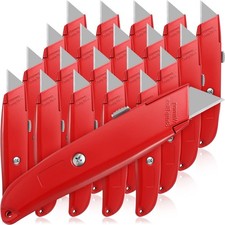 20 Pcs Box Cutter Bulk Retractable Utility Knife Heavy Duty Aluminum Alloy Ra...