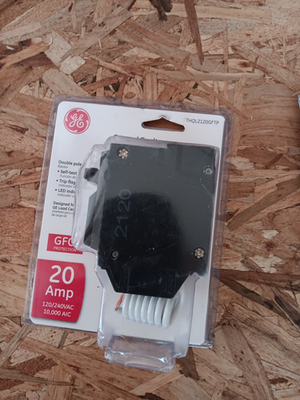 #ad #ad GE 20 Amp Double Pole Ground Fault Breaker with Self Test THQL2120GFTP $73.45