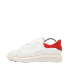 Alexander McQueen Herren Oversized Sneaker Weiß/Rot Leder Rote Fersenkappe EU 42