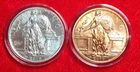 ZOMBUCKS STARVING Set Of 2 Silver & Copper 1 oz .999 FINE Capsules Both in  VGC