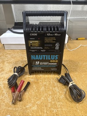 Nautilus Gold Exide 12V 10A Automatic Battery Charger Deep Cycle Model. NO34210