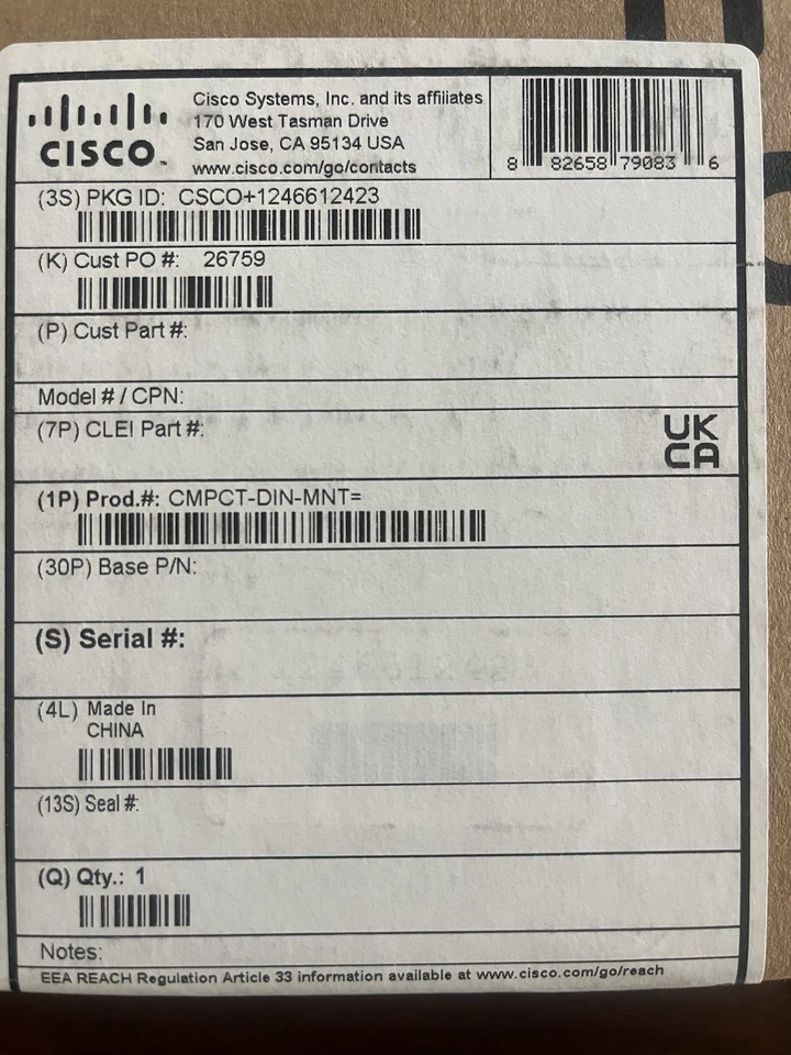Cisco CMPCT-DIN-MNT - DIN Rail / Wall Mount Kit for Cisco C1000 8/16 Port - Image 3 of 4