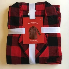 New Plaid Nightgown M Christmas Family Pajamas Red Black Buffalo Check Cabin