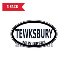 New Jersey Tewksbury Oval Sticker 4 Pack 3x2 Inch
