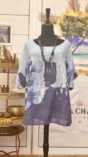 Damen Longshirt Tunika Boho Ibiza Sommer Lässig Jeans Style Look Shirt Hippie