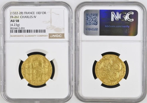 France - Charles IV - Royal d'or - NGC AU 58