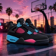 MEN Jordan 4 Pink Blue Thunder Size US 7-12