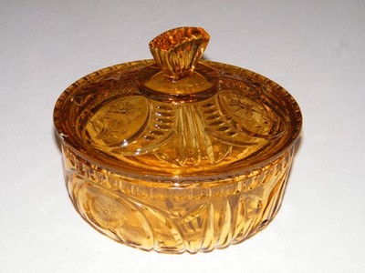 Große schwere Glasschale mit Deckel ca. 1950er J. sehr schön (1169)