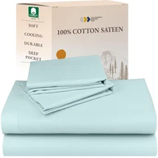California Design Den Soft 100% Cotton Sheets Full Size Bed Sheet Set with Deep