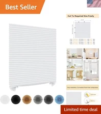 Window Blinds Cordless No Drill Cut to Size Clip On Stick On Self Adhesive Te...