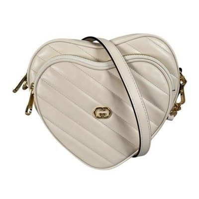 GUCCI Bag: Interlocking G Heart Chain White W22H19D6.5cm w/strap;