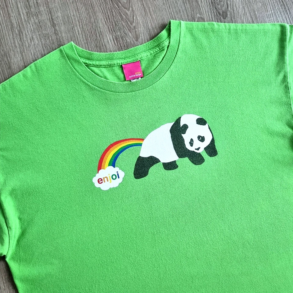 Vintage ENJOI Skateboards Shirt XL Love Price LGBT Rainbow Panda Cartoon Skate - Image 2 of 4