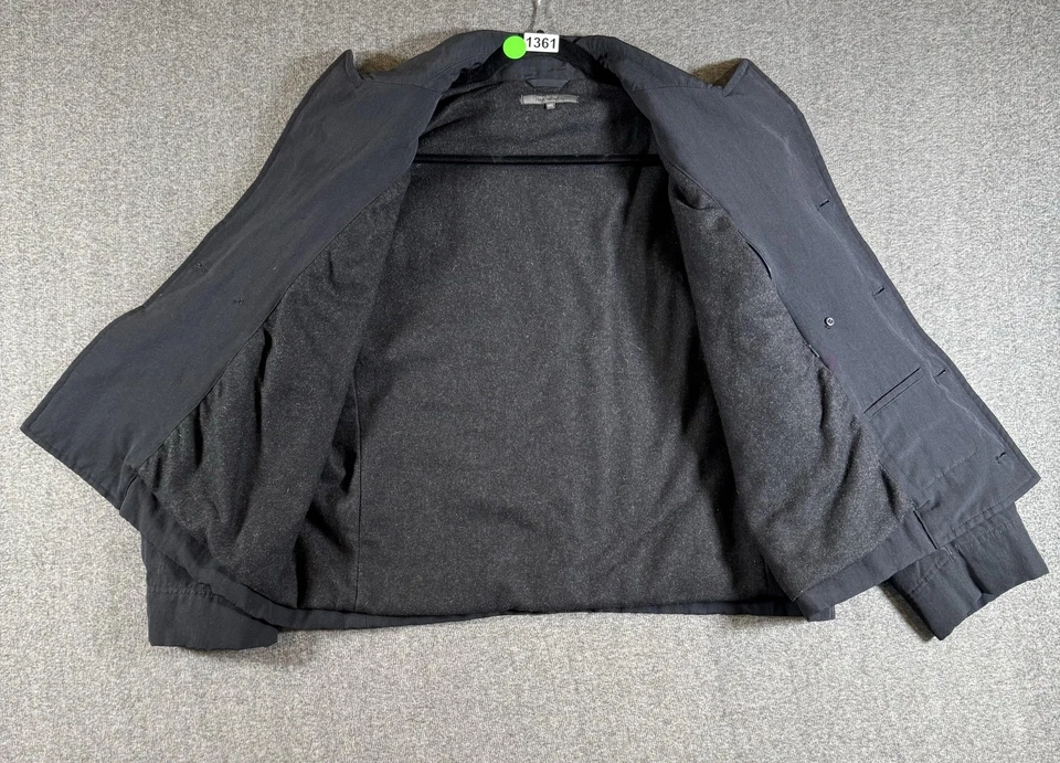 Chaqueta John Varvatos Para Hombre Grande EU 50 Negra Doble Pecho Chaquetón Garganta Cierre Foto 2 de 4