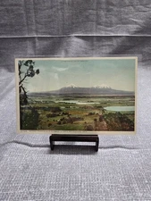 Vintage Spanish Peaks Colorado Linen Postcard La Junta to Hoehnes View