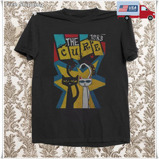 NEW The Cure Lovecats 1983 Band T-Shirt Black Cotton T-shirt Size S-5XL