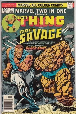 Marvel Two-in-One 21 - 1976 - Thing & Doc Savage - Fine/Very Fine -