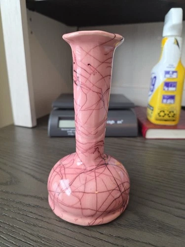 Brush McCoy Vase Chromoviel/Spiderweb Splatter Mid Century