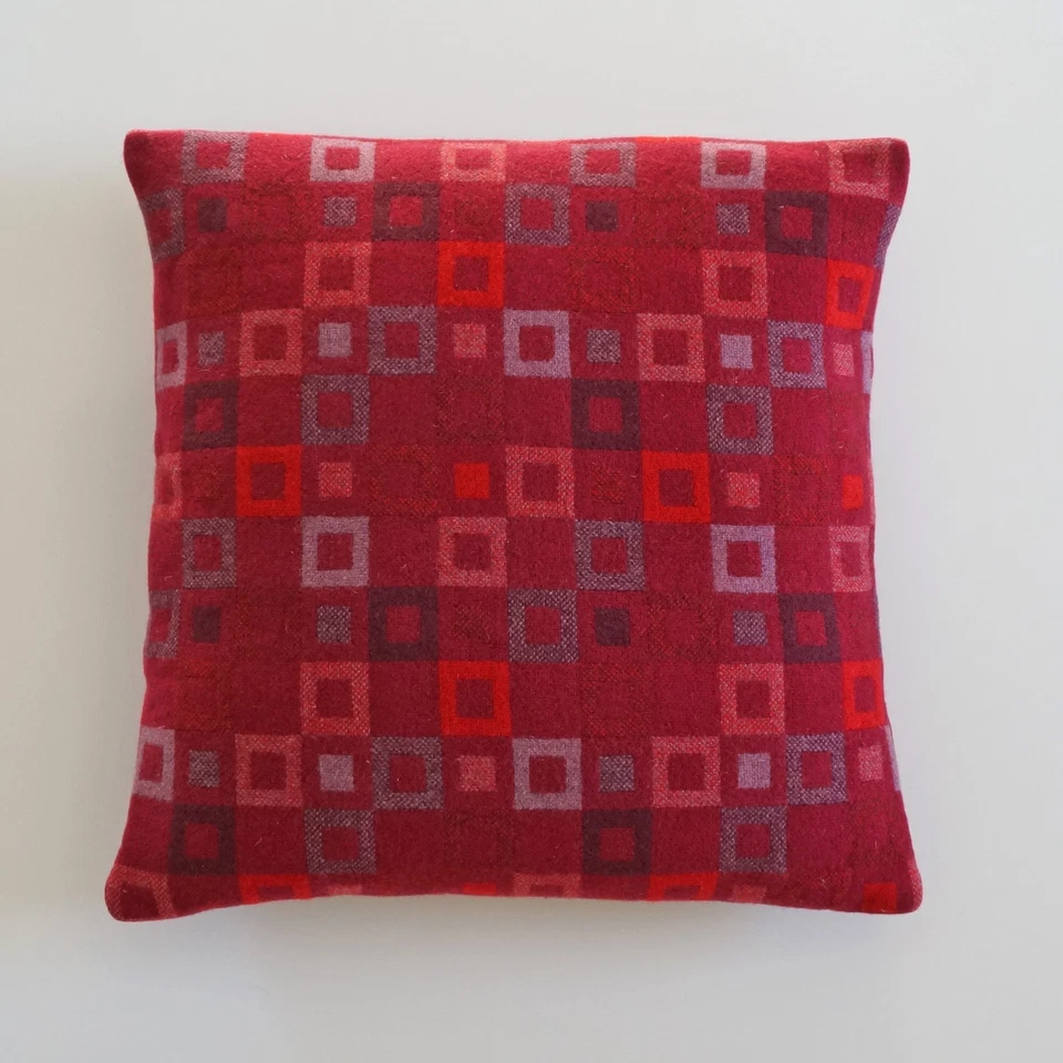 2 No. Melin Tregwynt Large Lambswool Cushions In Red - Mondo Spot + Maddison - Image 4 of 4