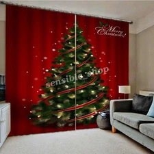 Christmas Blackout Waterproof Curtains for Bedroom Living Room 2Panels Drapes