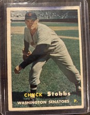 CHUCK STOBBS 1957 Topps Baseball Card #101 Washington Senators