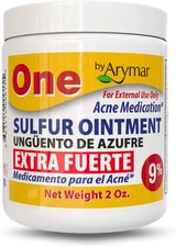 Arymar Sulfur Ointment 9% Acne Spot Treatment for Face and Body (2oz / Yellow 