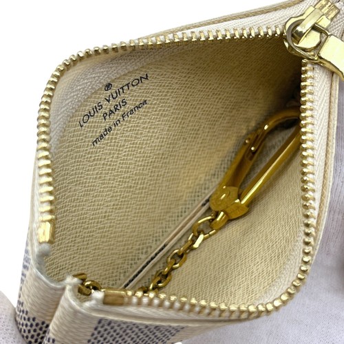 Louis Vuitton Damier Azur Pochette Cles Coin Purse and Keychain - Picture 7 of 23