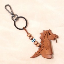 Leather Dragon Keychain, Charm for Women's Purse  Bags  Handmade Keychain