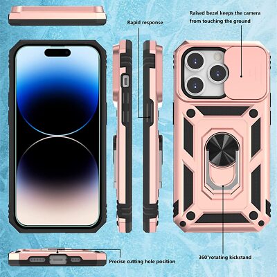 Hülle für Apple iPhone 14 Pro Max mit Folie Kamera Cover Magnet Ständer Case