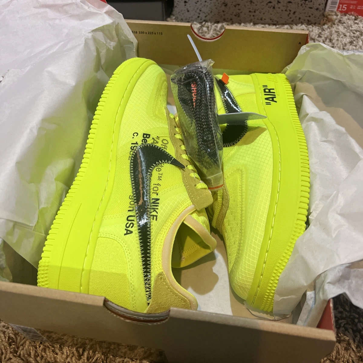 NEW Nike Off White Air Force 1 Low Volt Size 9.5 AO4606 700 eBay