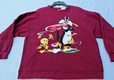 Vintage Looney Tunes Tweety Sylvester Air Brushed Pullover Sweatshirt Men's M