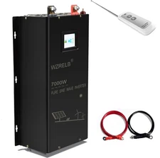 7000W Split Phase Pure Sine Wave Inverter 24V to 120V 240V Motor Solar Remote